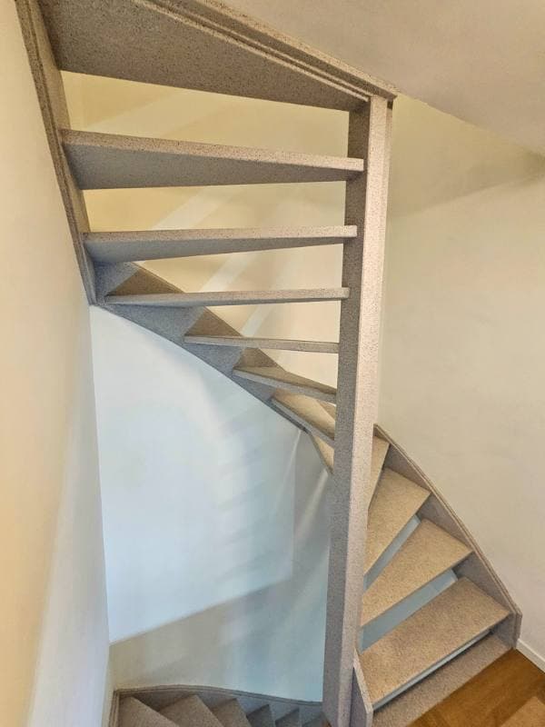 stair renovation with Light Grey stone texture in Delft