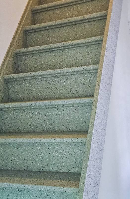 stair renovation with Sage Harmony terrazzo texture in Middelburg