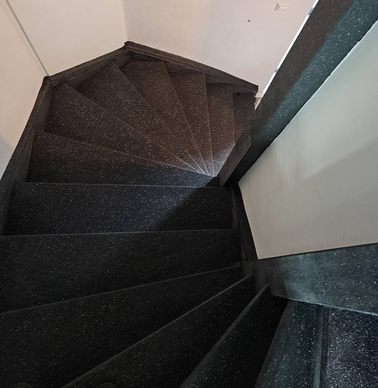 stair renovation with PolarSpeckle stone texture in Rotterdam
