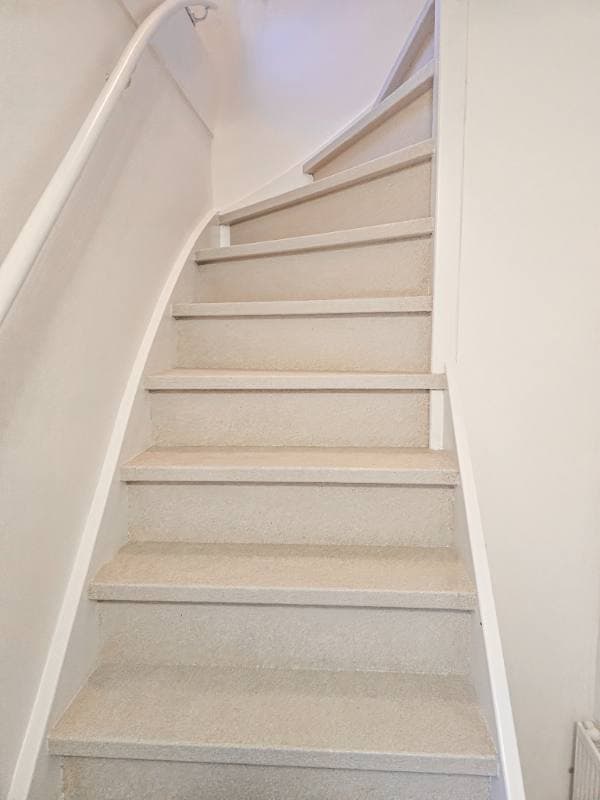 stair renovation with DesertBeige stone texture in Zoetermeer